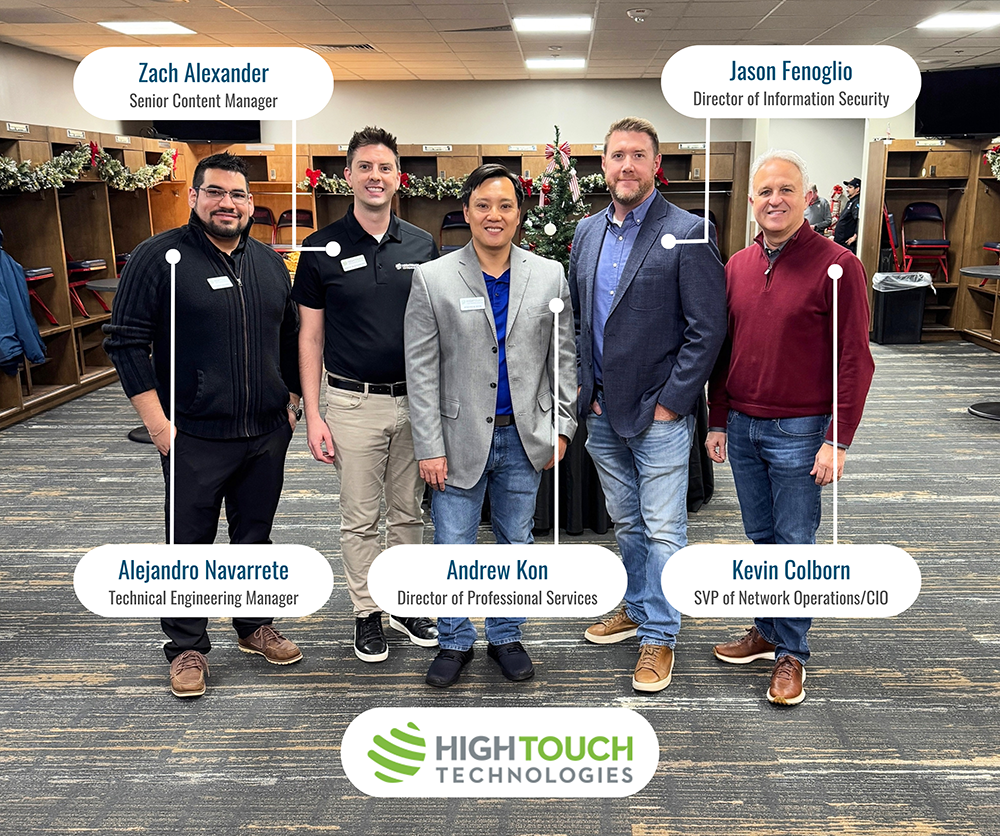 High Touch Technologies team members attend the Wichita Wind Surge Holiday Party as Presenting Sponsor, highlighting community partnership, cybersecurity expertise, and IT thought leadership.