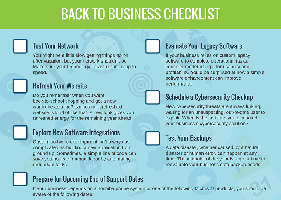 Back To Business Checklist